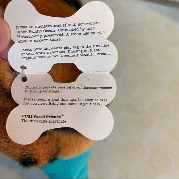 Vintage NWT Russ Fossil Friends Brachiosaurus dinosaur plush stuffed animal - Picture 4 of 11